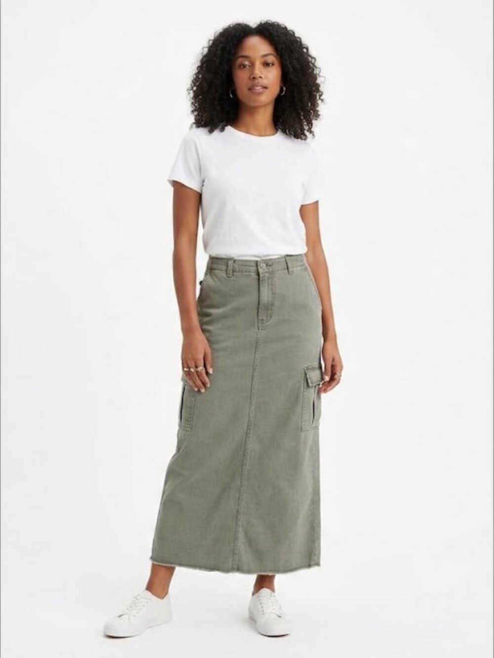 Polo Jeans Ralph Lauren Button Fly Cargo Maxi Skirt Size 4
